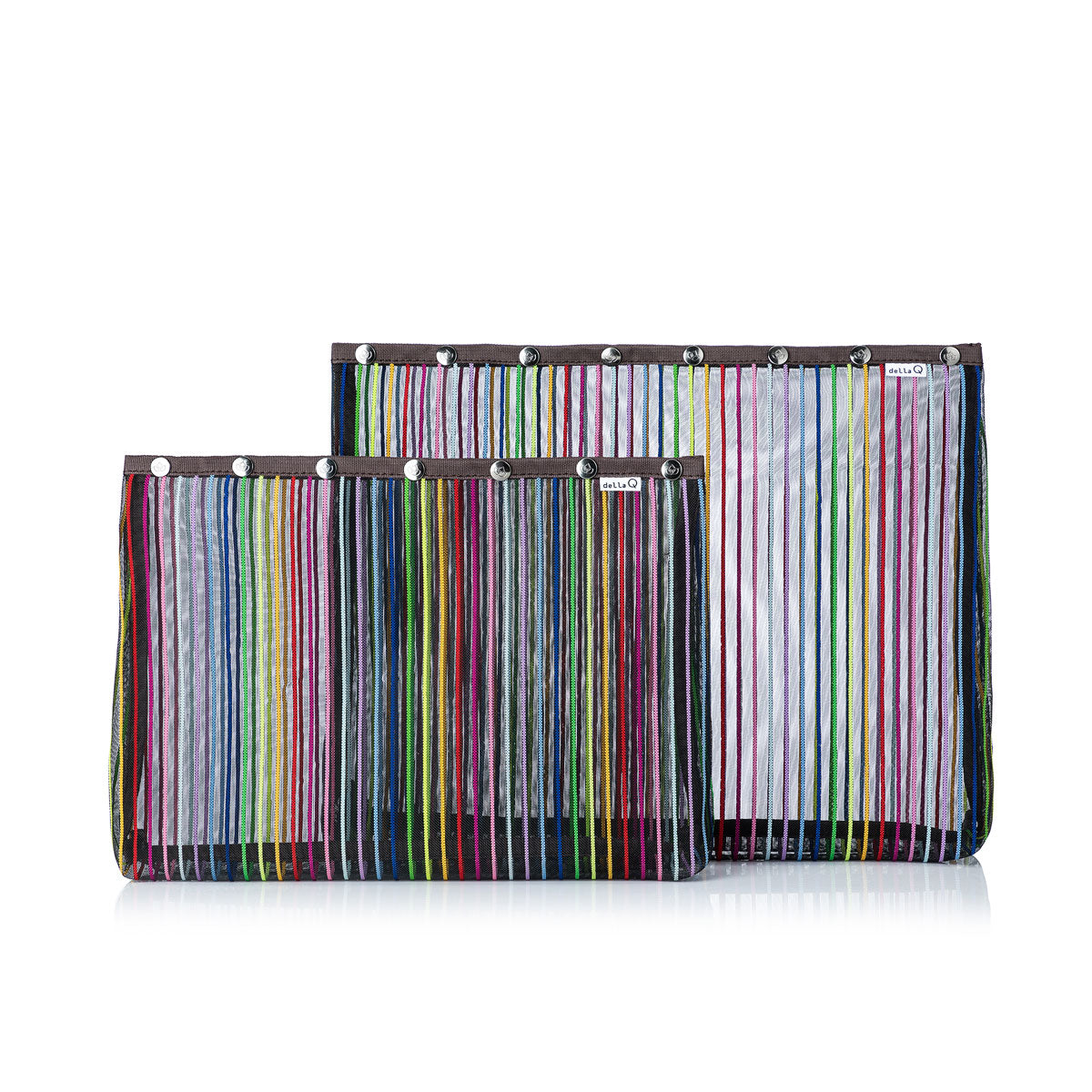 Della Q Oh Snap - Stylish Black Rainbow Project Bag - XL/XXL