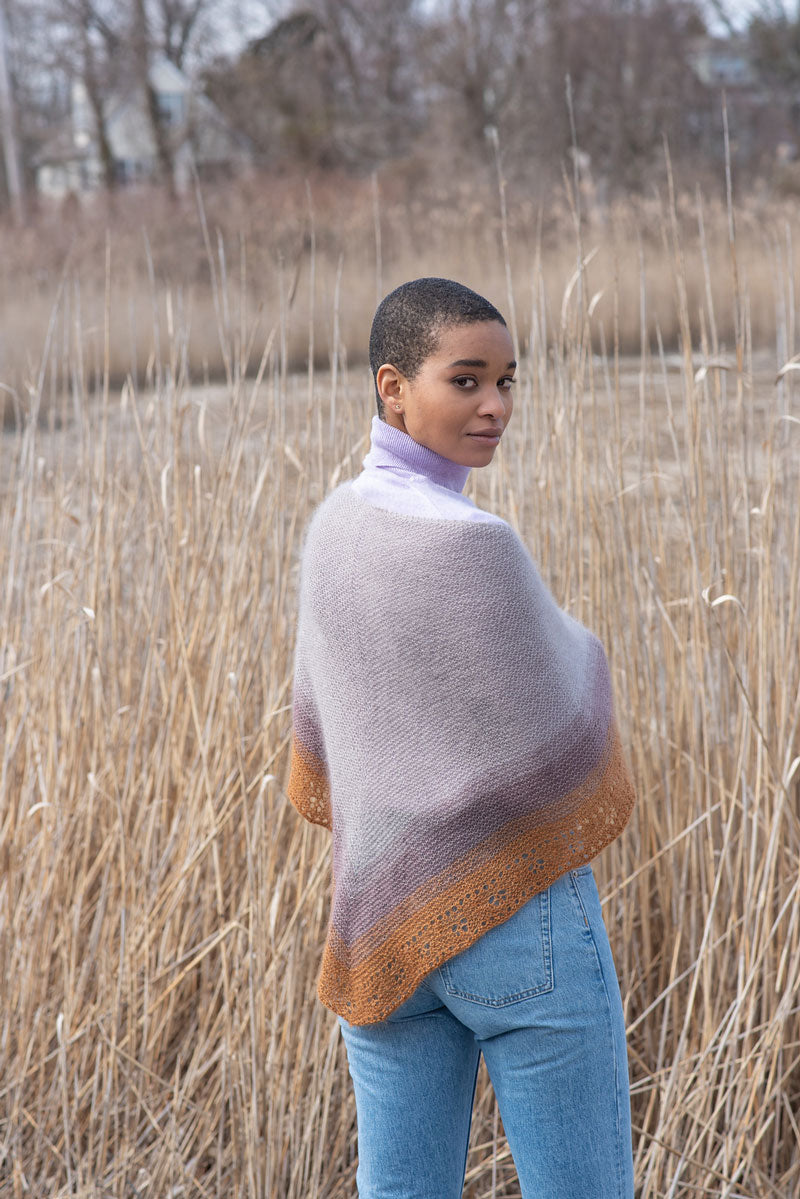 Berroco Aerial + Aerial Color Patterns - Kiania Shawl PDF Download - Stunning Mohair Ombre Gradient