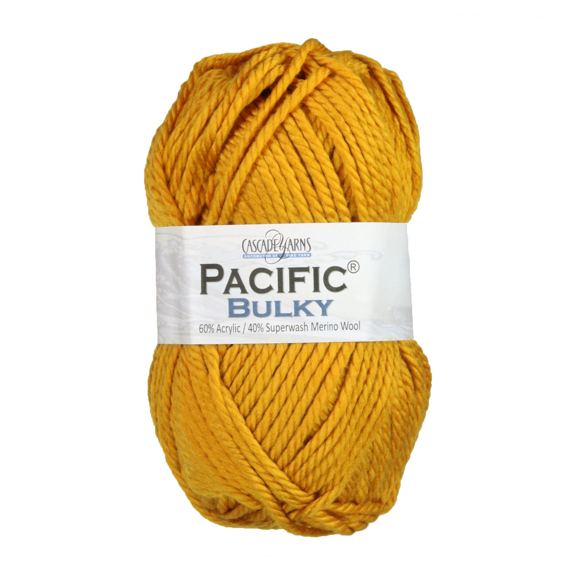 Cascade Yarns Premium Pacific Bulky Acrylic & Superwash Merino Wool Blend Yarn - 115 Golden
