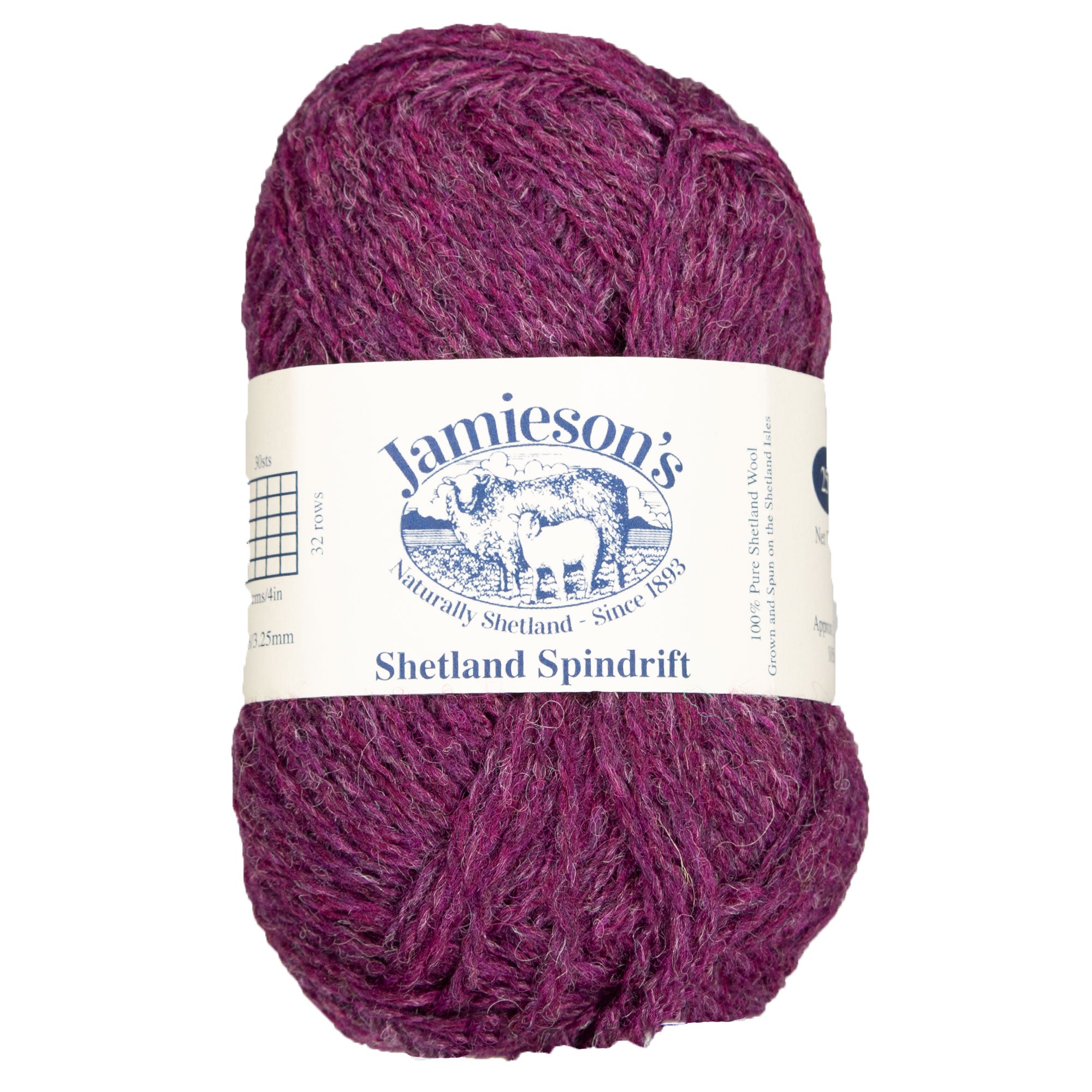 Jamieson's of Shetland Spindrift 2-Ply Yarn - 1260 Raspberry, Ideal for Crochet & Fair Isle Knitting