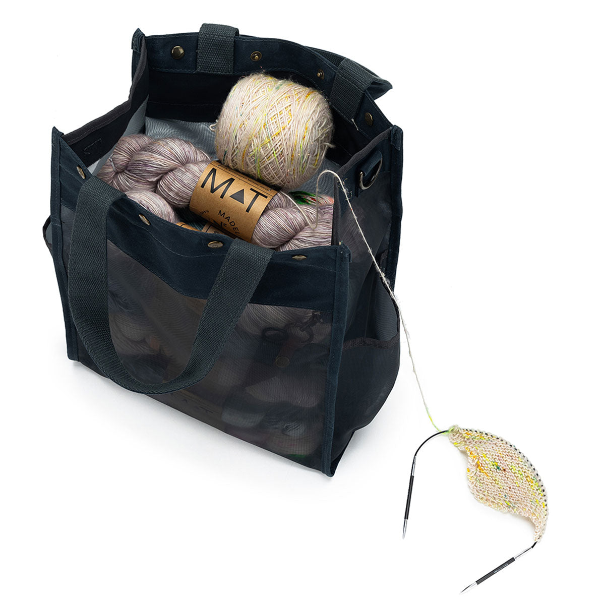 della Q Premium Maker's Tall Mesh Tote - Blue for Crafting Enthusiasts