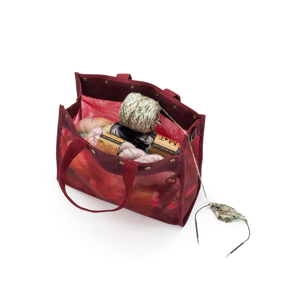 della Q Maker's Transparent Purple Mesh Tote - Ideal for On-the-go Projects