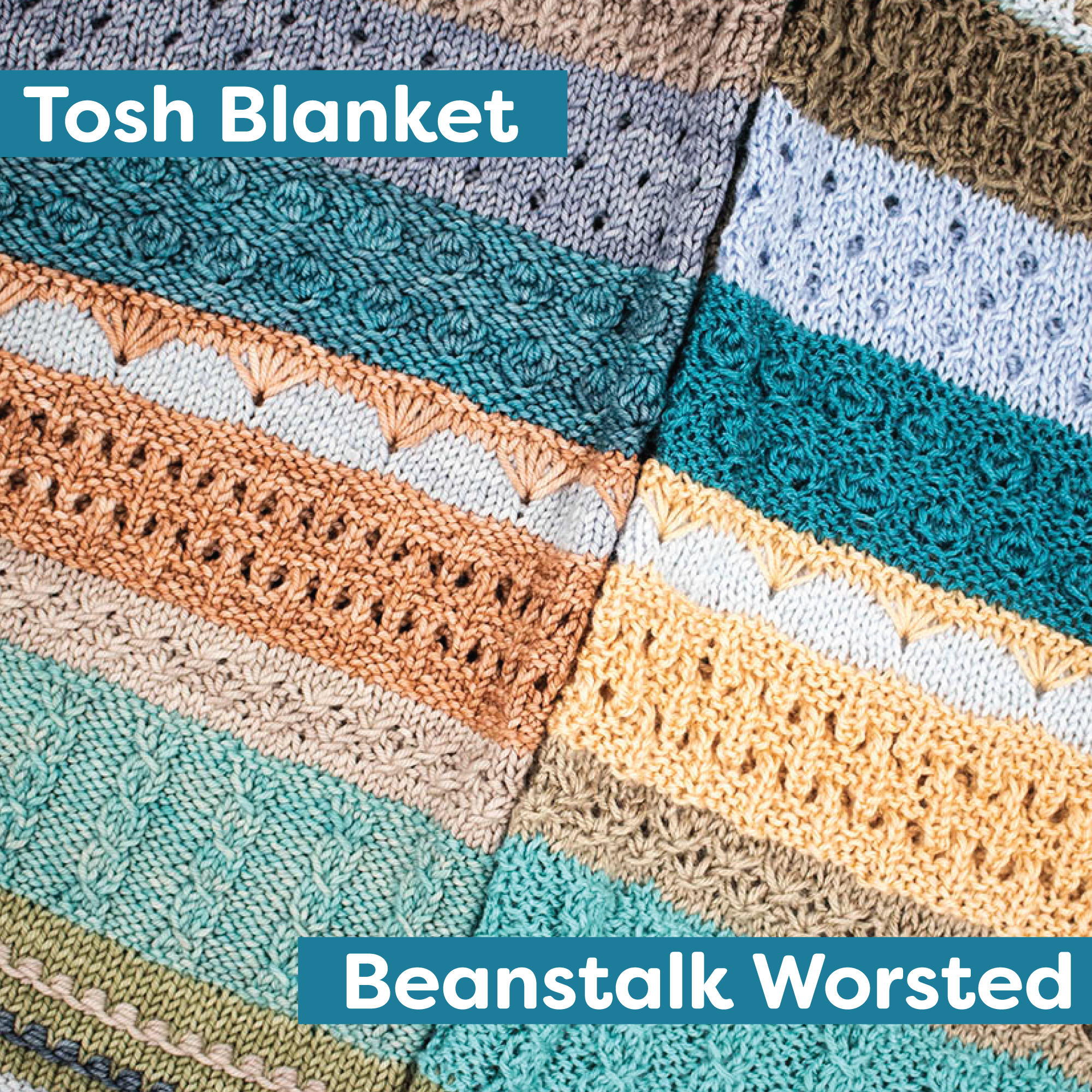 Jimmy Beans Wool 2025 Knit Blanket Club Kits - Beanstalk Worsted Yarn in Beachy Keen Color for Cozy Blanket Making