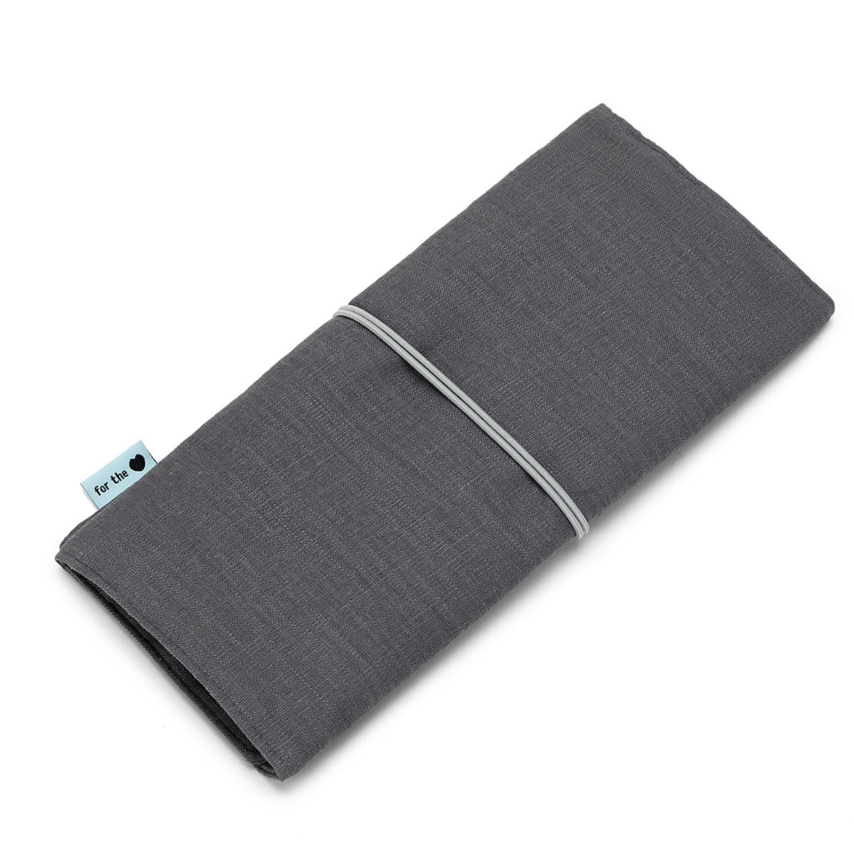 della Q Tri-Fold Circular Needle Case 1145 - Premium Linen - Slate Color for Knitters