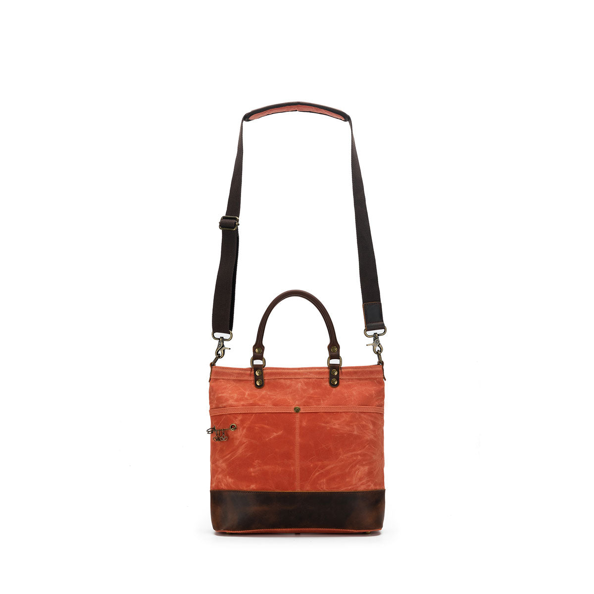 della Q Maker's Stylish Orange Canvas Tote for Knitters and Crocheters