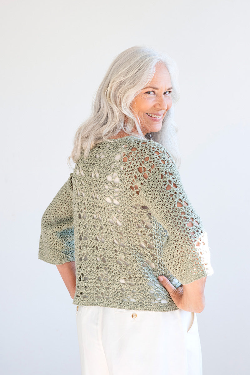 Berroco Meraki Patterns - Stylish Ianthe Crochet Open - Front Cardigan PDF Download