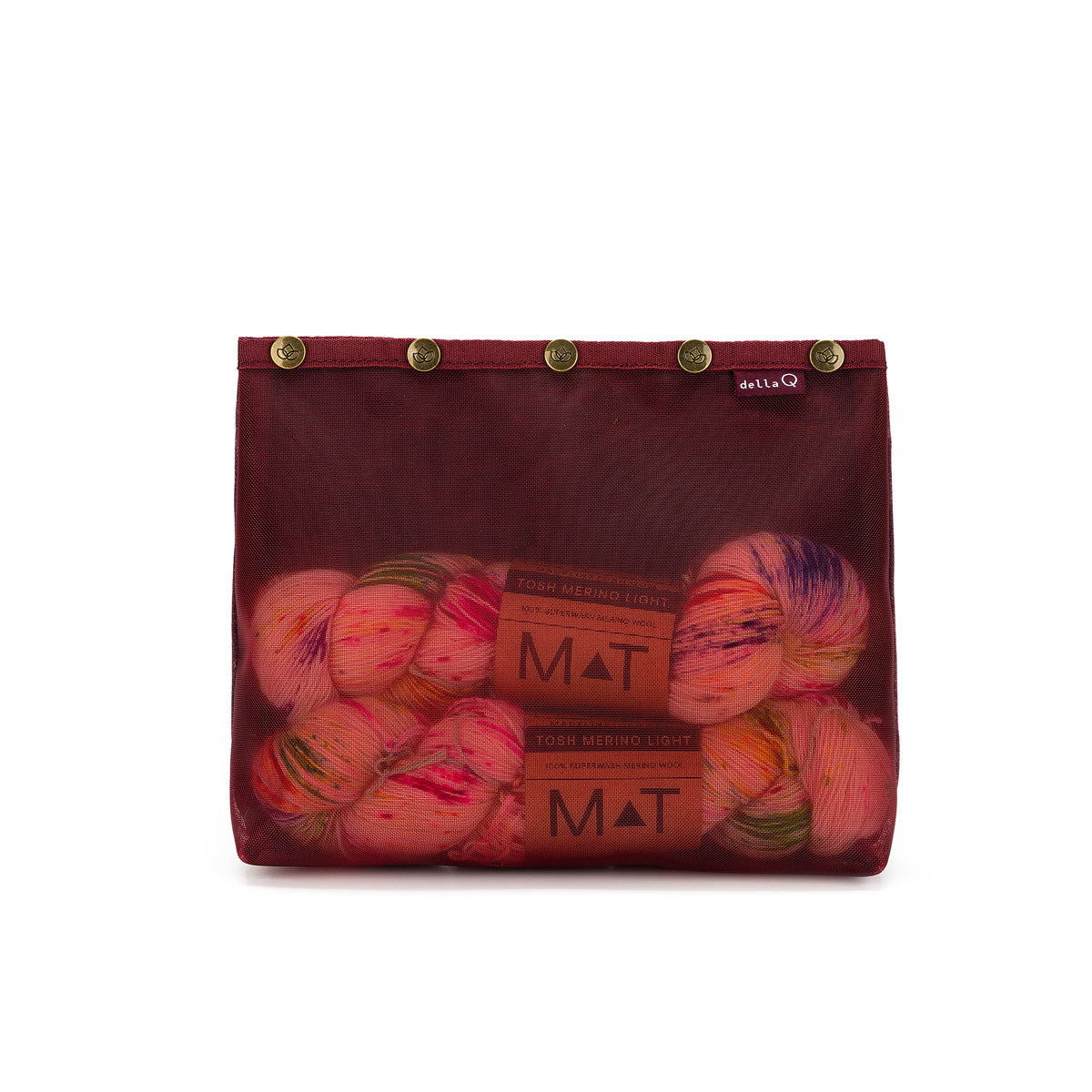 della Q Maker's Stylish Red Mesh Tote for Craft Enthusiasts