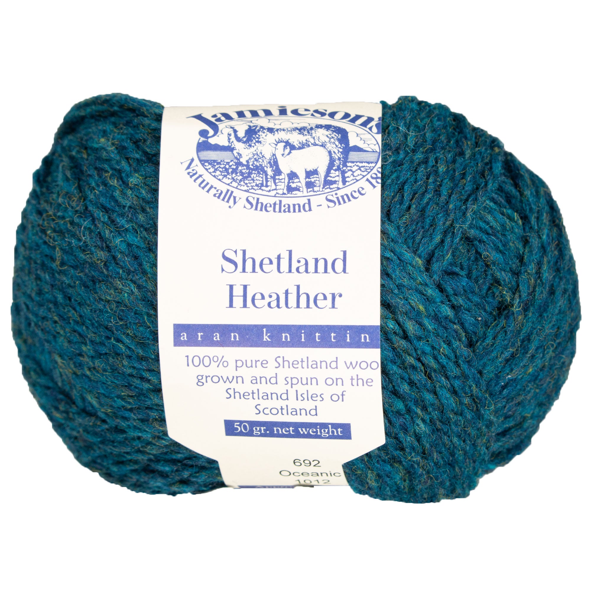 Jamieson's of Shetland Premium Heather Aran Yarn - 692 Oceanic