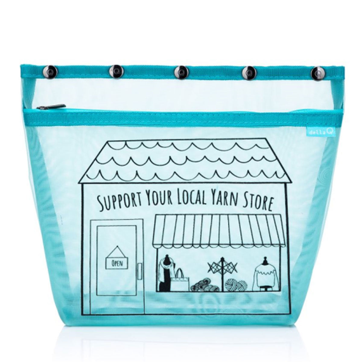 della Q Oh Snap - Local Yarn Store Day - Cerulean: Ideal Craft, Travel, and Storage Bag