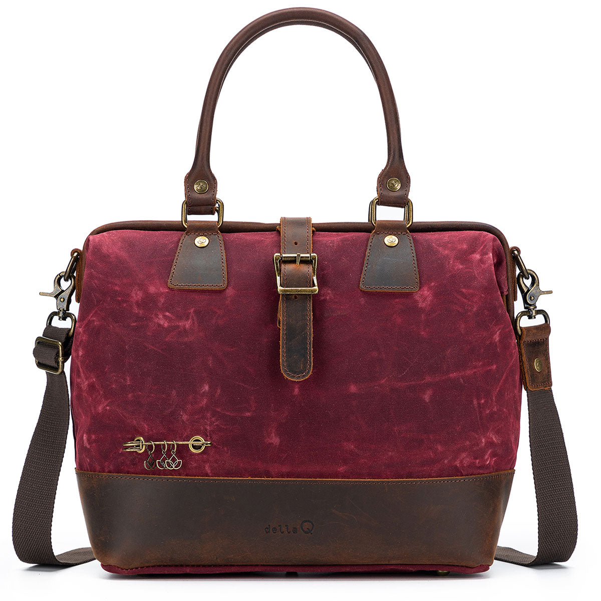 Della Q Maker's Canvas Satchel - Stylish Red for Craft Lovers