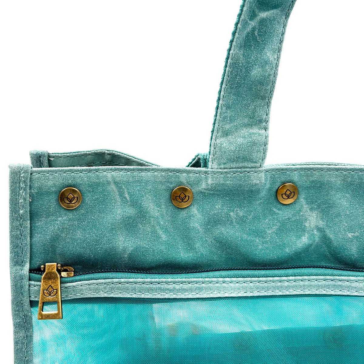 della Q Maker's Transparent Mesh Tote - Teal: Ideal for On-the-go Crafting