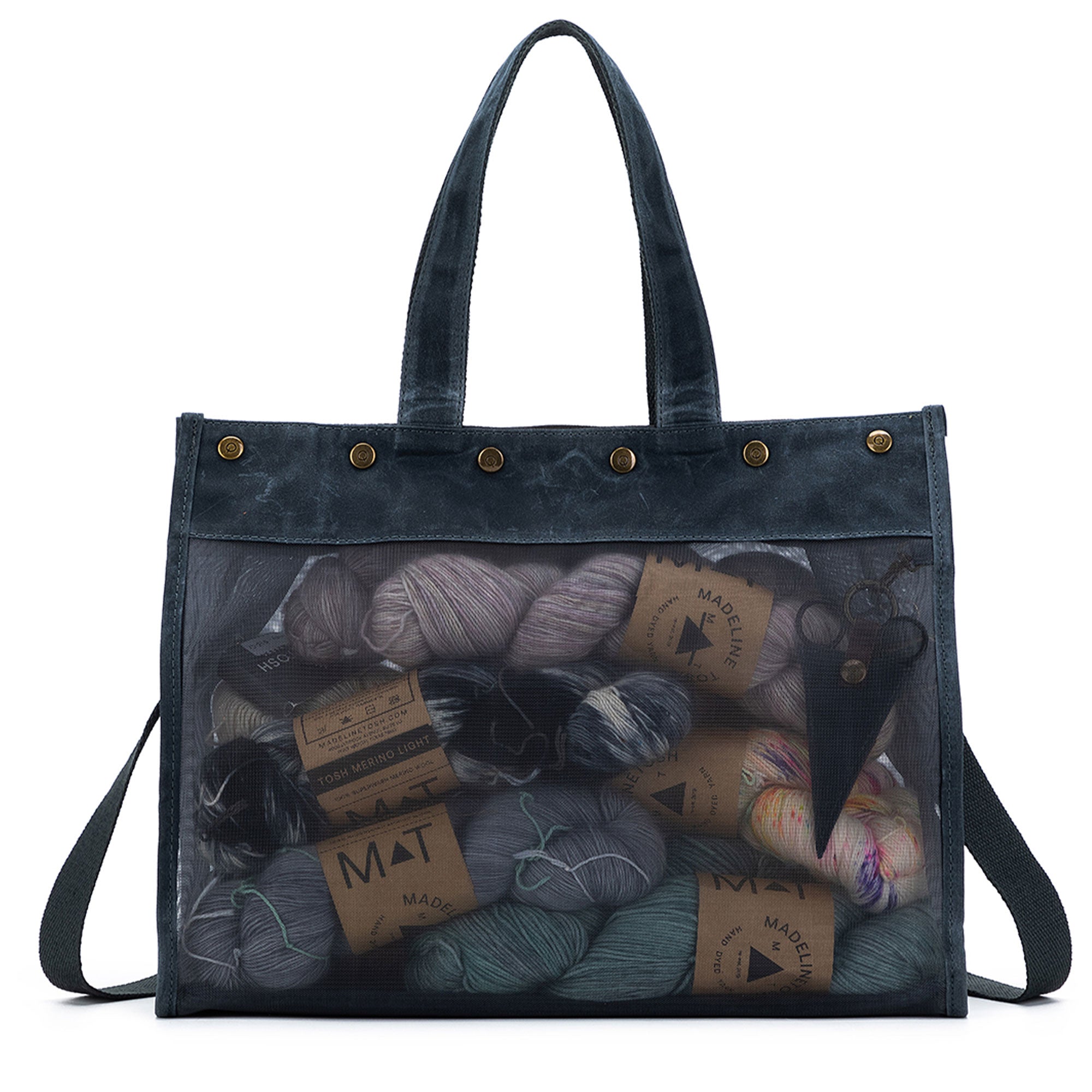 della Q Maker's Blue Transparent Mesh Tote for On - the - go Projects