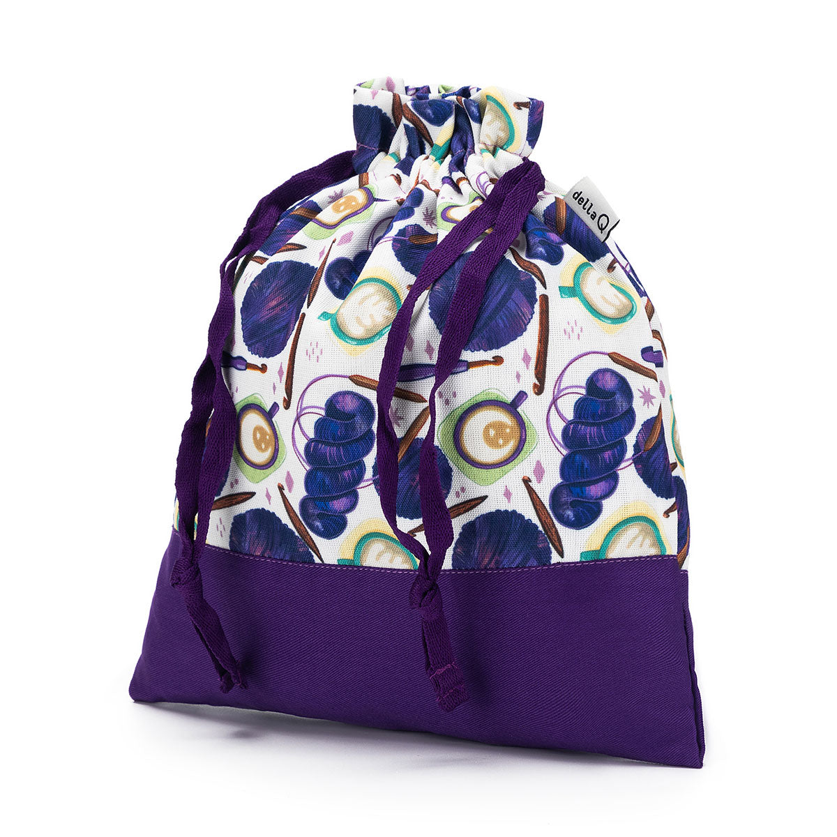 della Q Small Eden Project Bag 115-1 - Stunning Fabric Print Collection in Coffee and Yarn Green