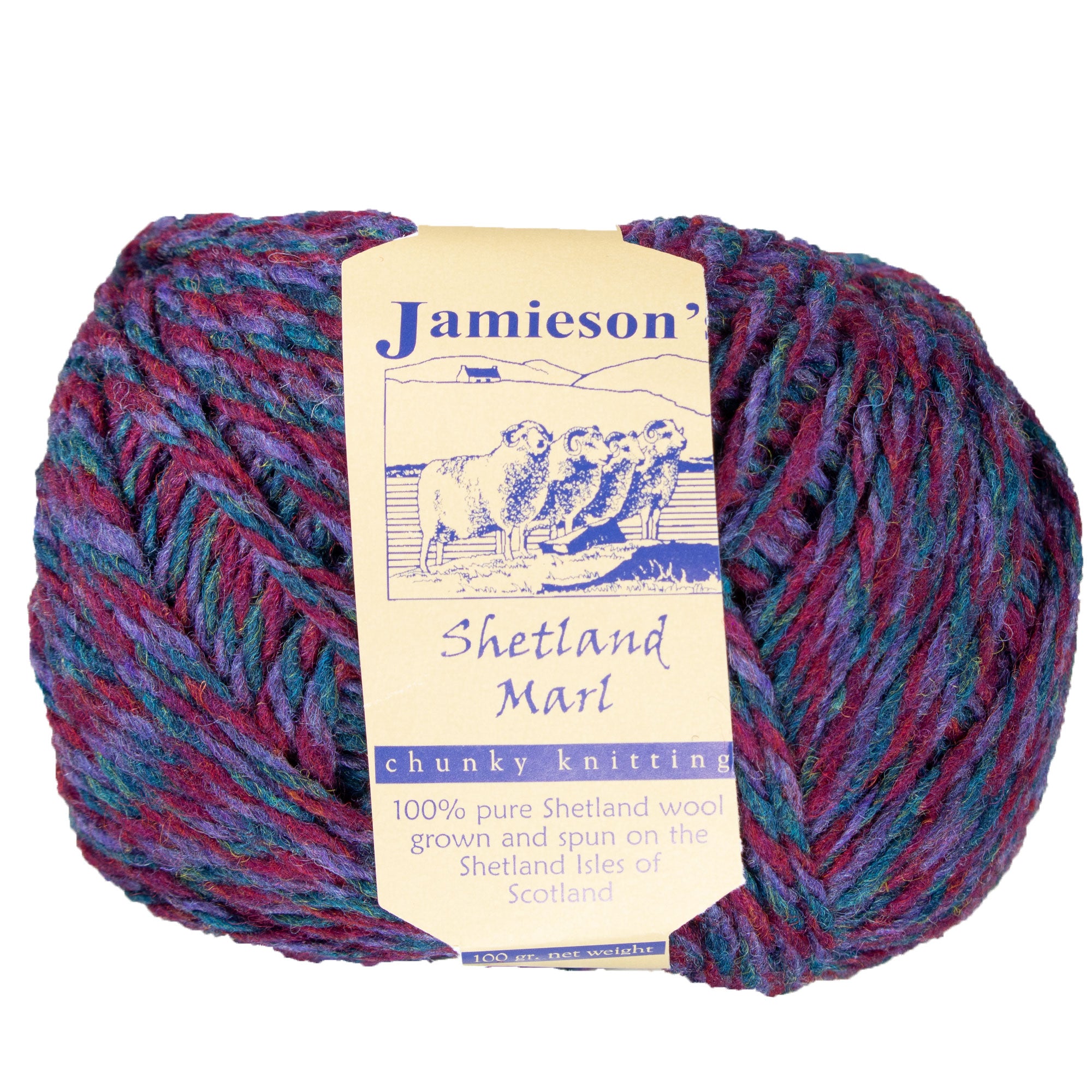 Jamieson's of Shetland Marl Chunky Yarn - 2114 Jewel: Ideal for Chunky Knit & Crochet
