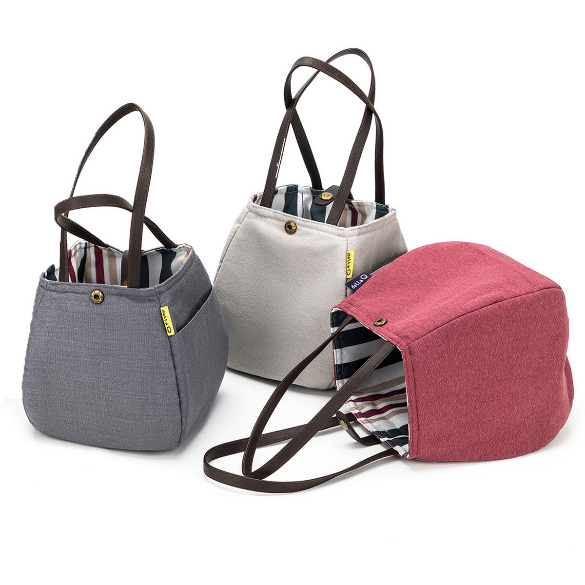 della Q Rosemary Portable Knitting and Crocheting Project Bag - 220-1 - *Linen - Pebble