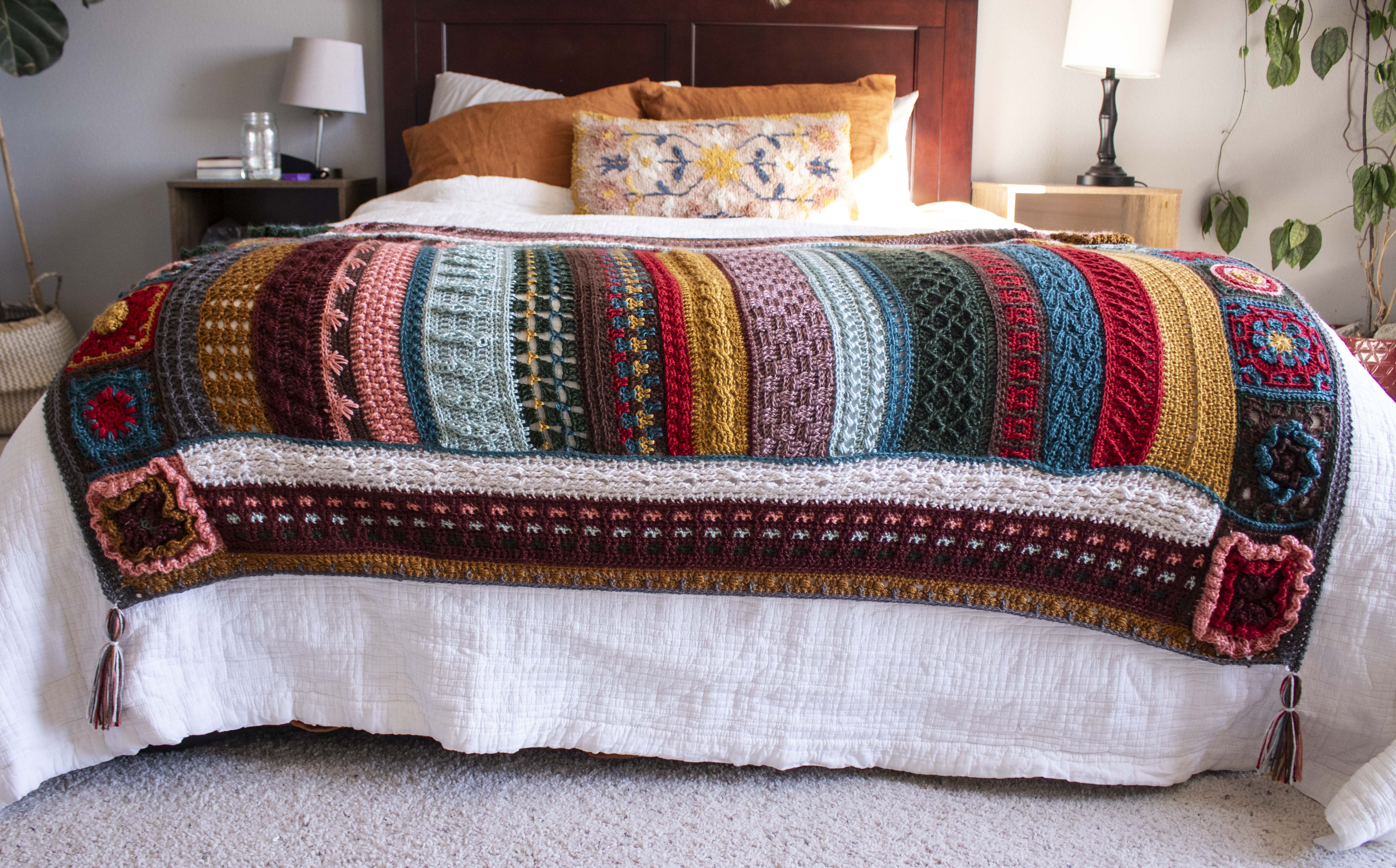 Jimmy Beans Wool 2025 Crochet Blanket Club Kits - Beanstalk Worsted - Trailblazer Colorway for Cozy Crochet Projects