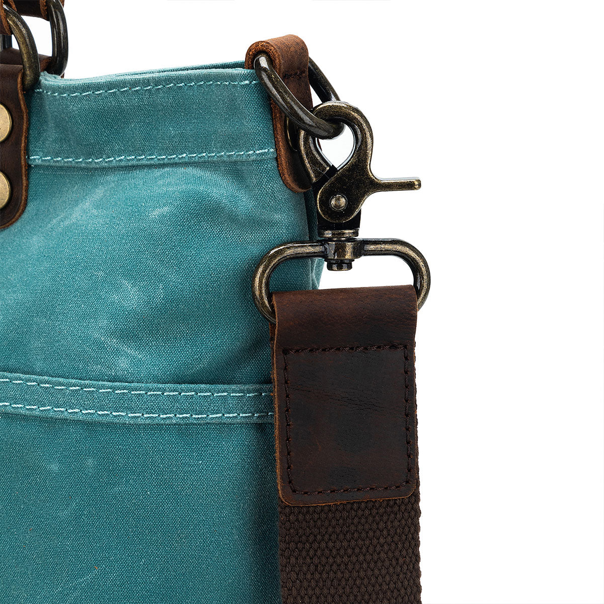 della Q Maker's Premium Canvas Tote in Teal for Knitters and Crocheters