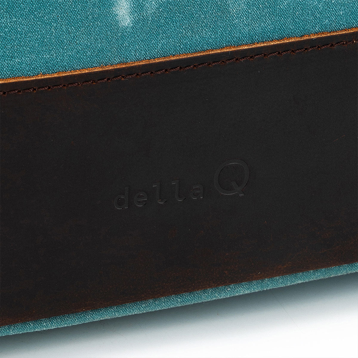 Della Q Stylish Maker's Canvas Satchel in Teal for Knitters and Crocheters
