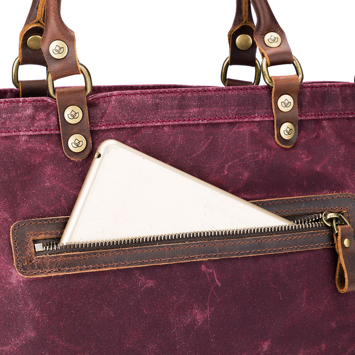 della Q Maker's Premium Red Canvas Tote for Knitters and Crocheters