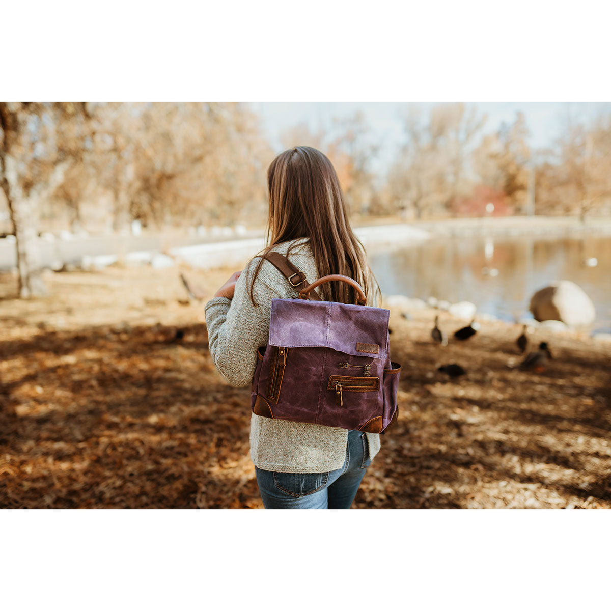 della Q Maker's Stylish Orange Midi Backpack for Crafting Enthusiasts