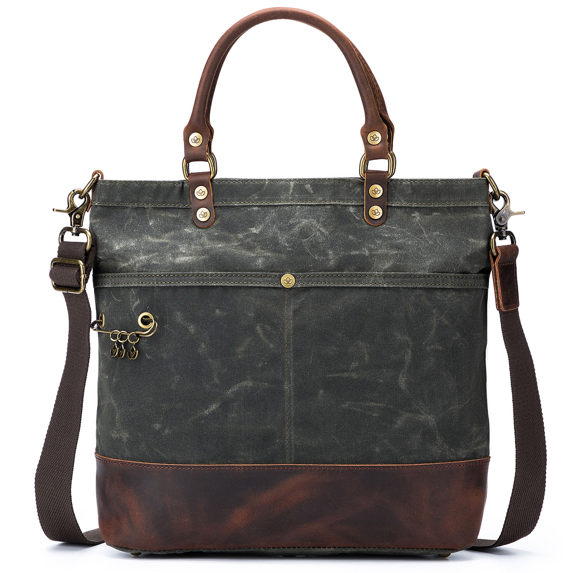 della Q Maker's Premium Olive Canvas Tote for Knitters and Crocheters