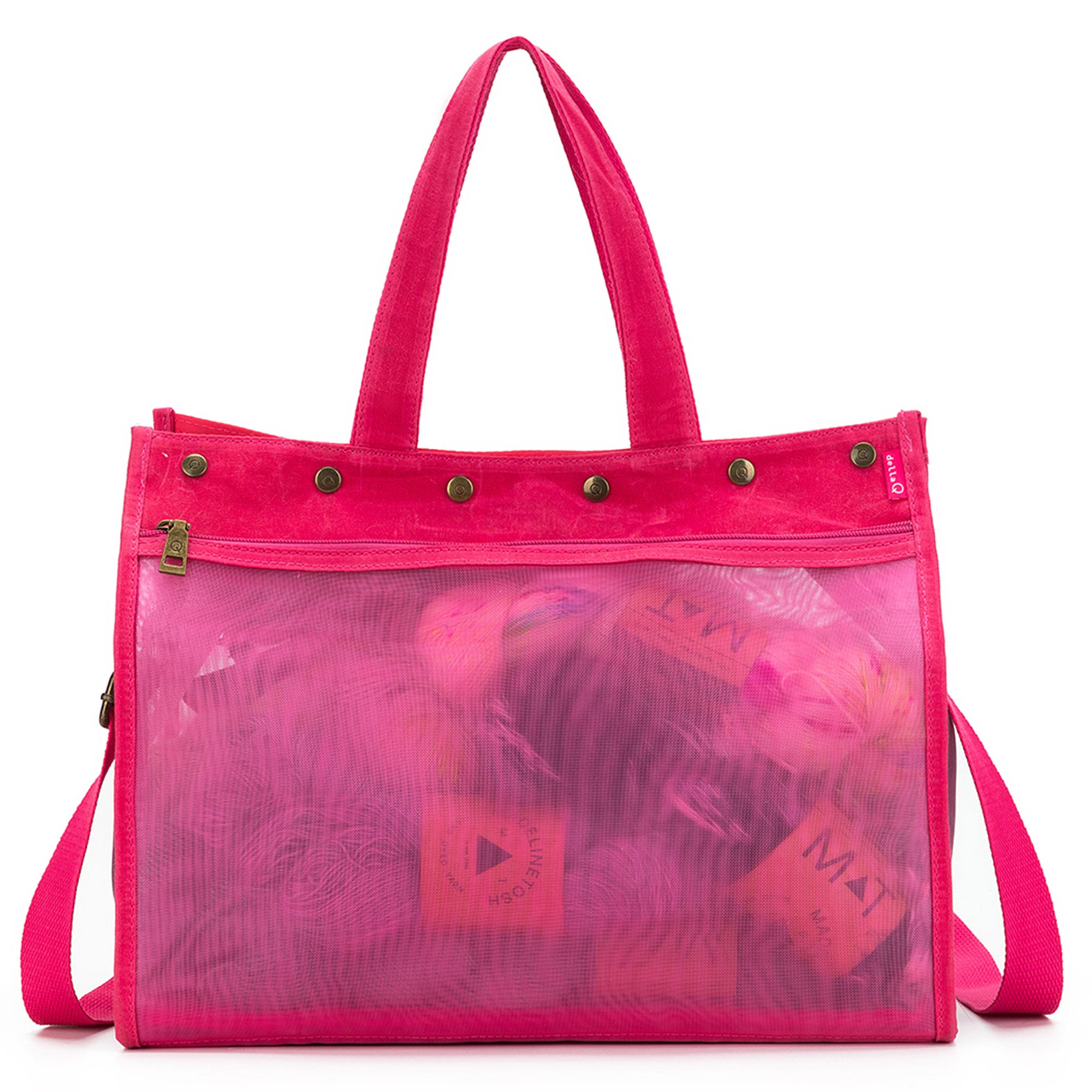 della Q Maker's Stunning Mesh Tote - TL Yarncrafts - Vivid Rose for On - the - go Creators
