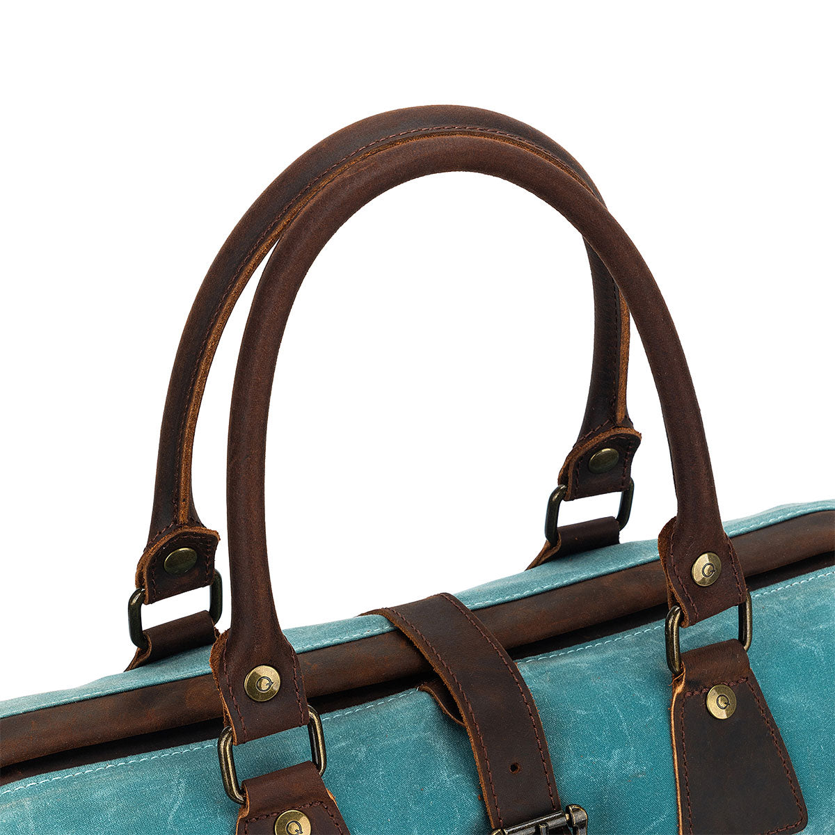 Della Q Stylish Maker's Canvas Satchel in Teal for Knitters and Crocheters
