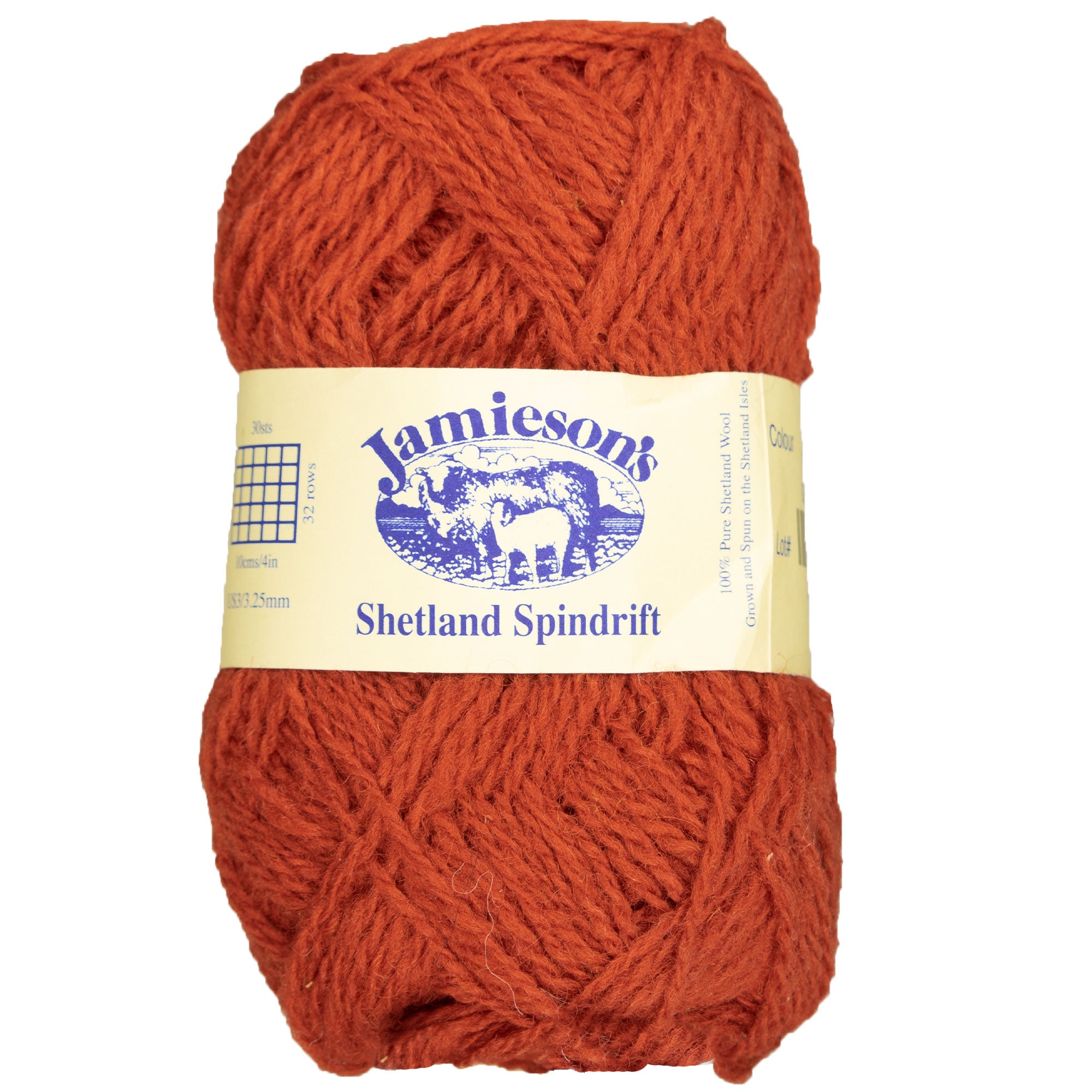 Jamieson's of Shetland Spindrift 2-Ply Yarn - 462 Ginger, Ideal for Colorwork Projects