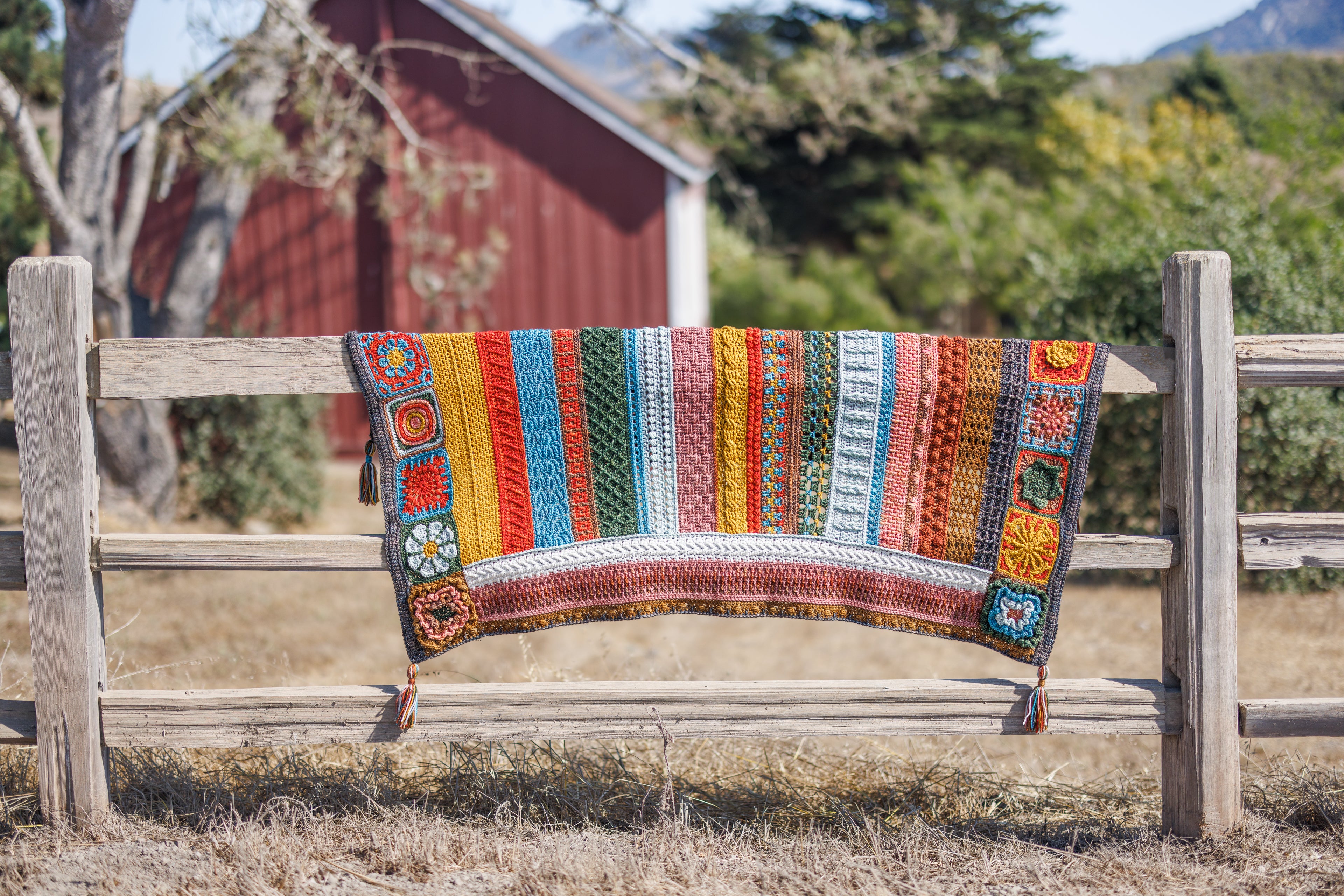 Jimmy Beans Wool 2025 Crochet Blanket Club Kits - Madelinetosh Tosh Blanket - Trailblazer Colorway