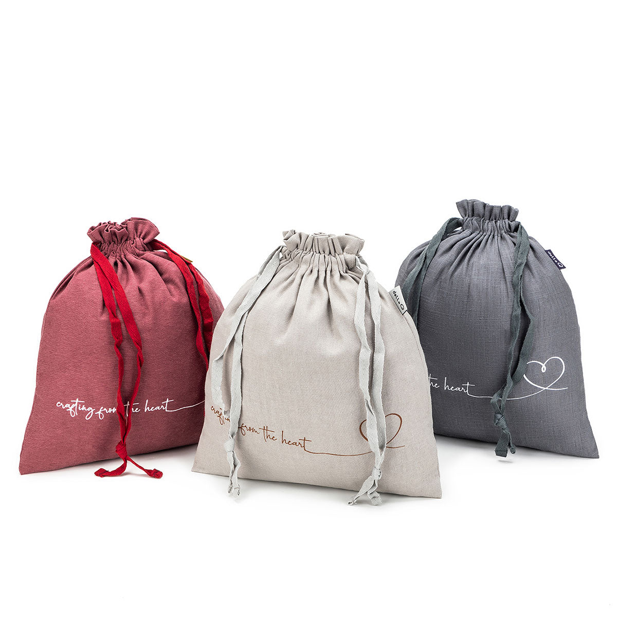 della Q Small Eden Project Bag - 115-1 - Linen Slate: Adorable Project Bag with Signature Prints