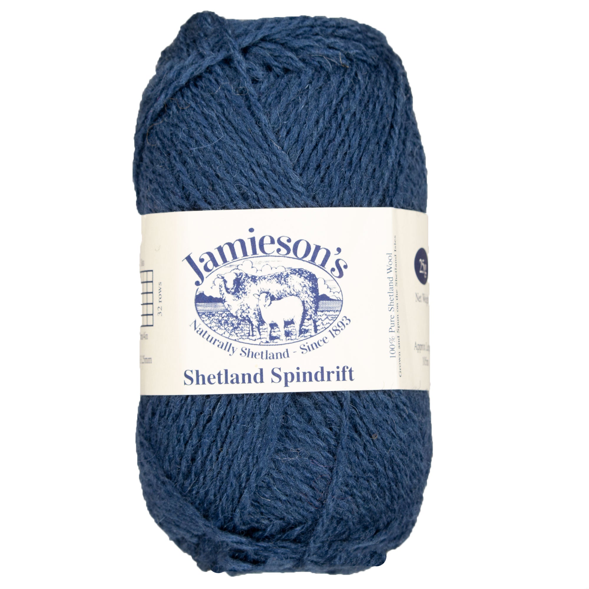 Jamieson's of Shetland Premium Spindrift Yarn - 726 Prussian Blue for Crochet and Knitting