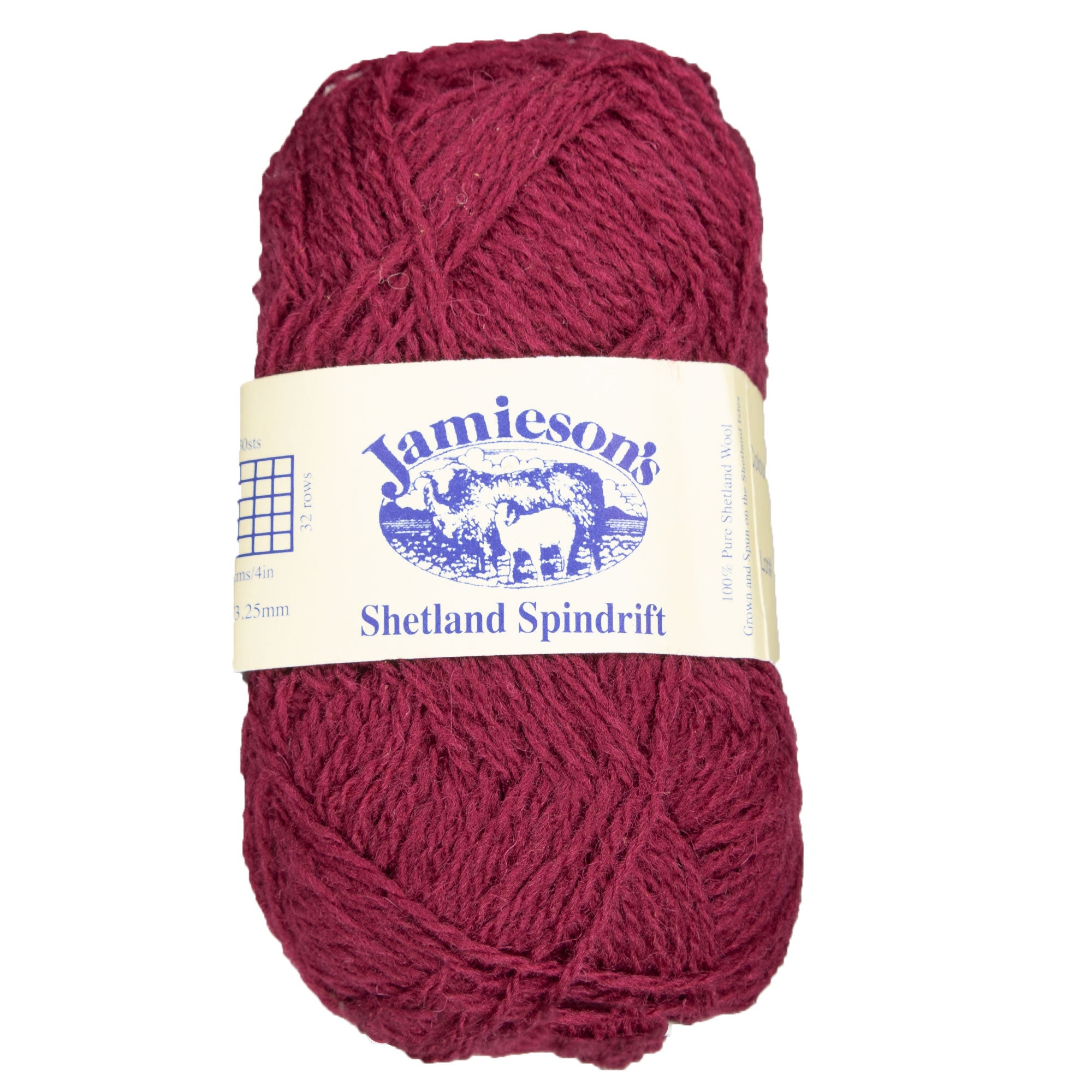 Jamieson's of Shetland Spindrift 2-Ply Yarn - 580 Cherry, Ideal for Crochet and Fair Isle Knitting