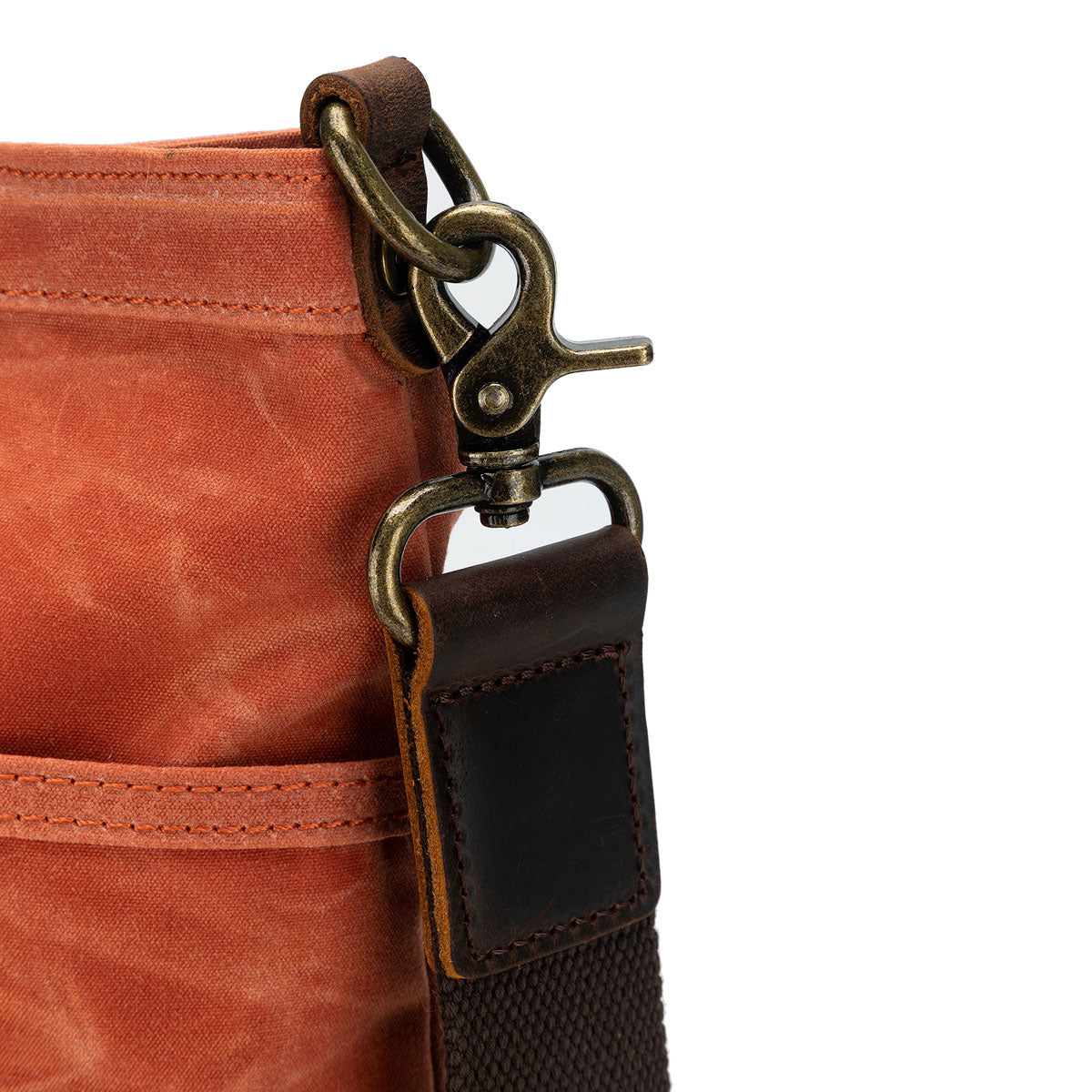 della Q Maker's Stylish Orange Canvas Tote for Knitters and Crocheters