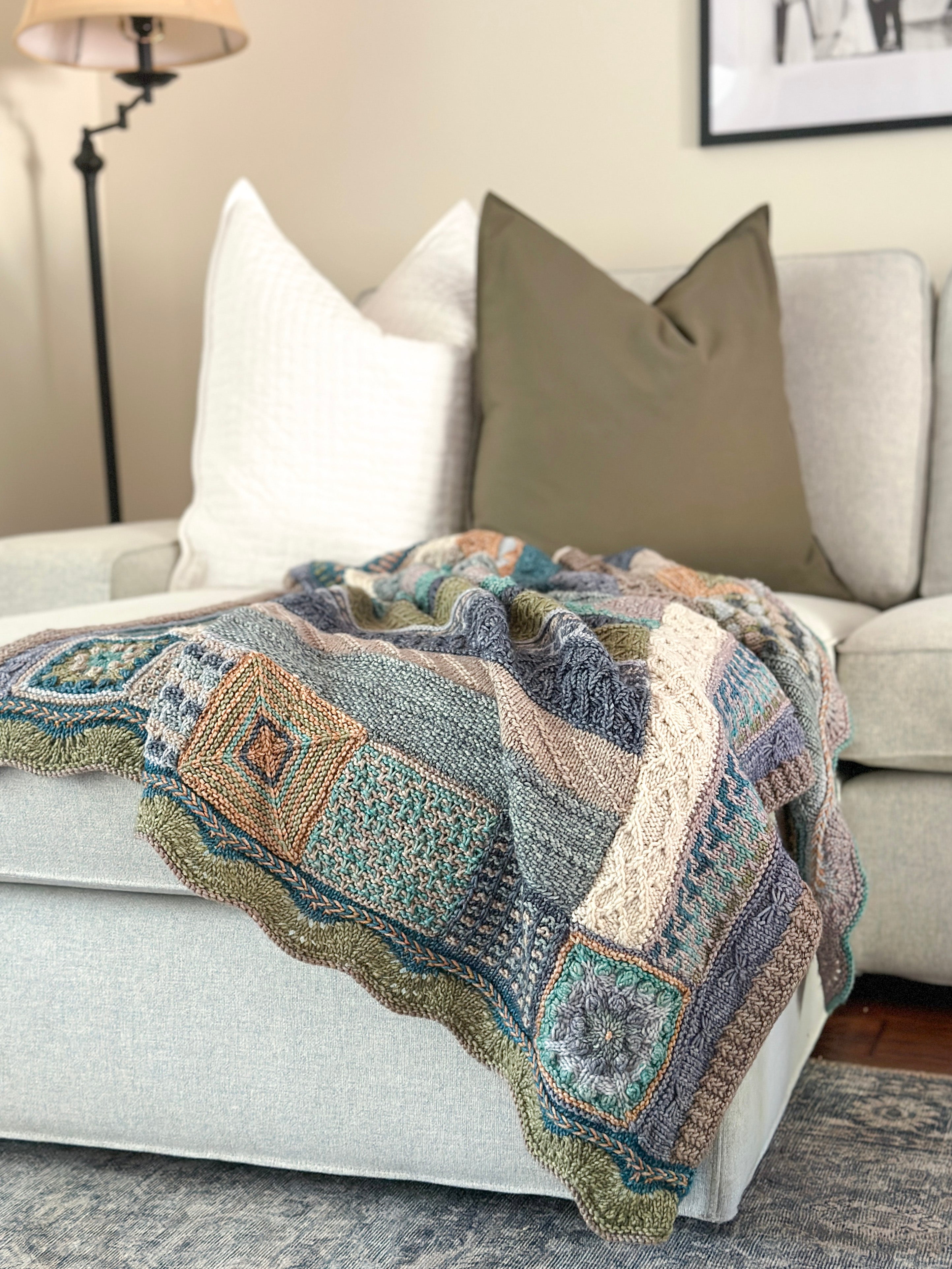 Jimmy Beans Wool 2025 Luxury Knit Blanket Club Kits - Madelinetosh Tosh Blanket in Beachy Keen Colorway