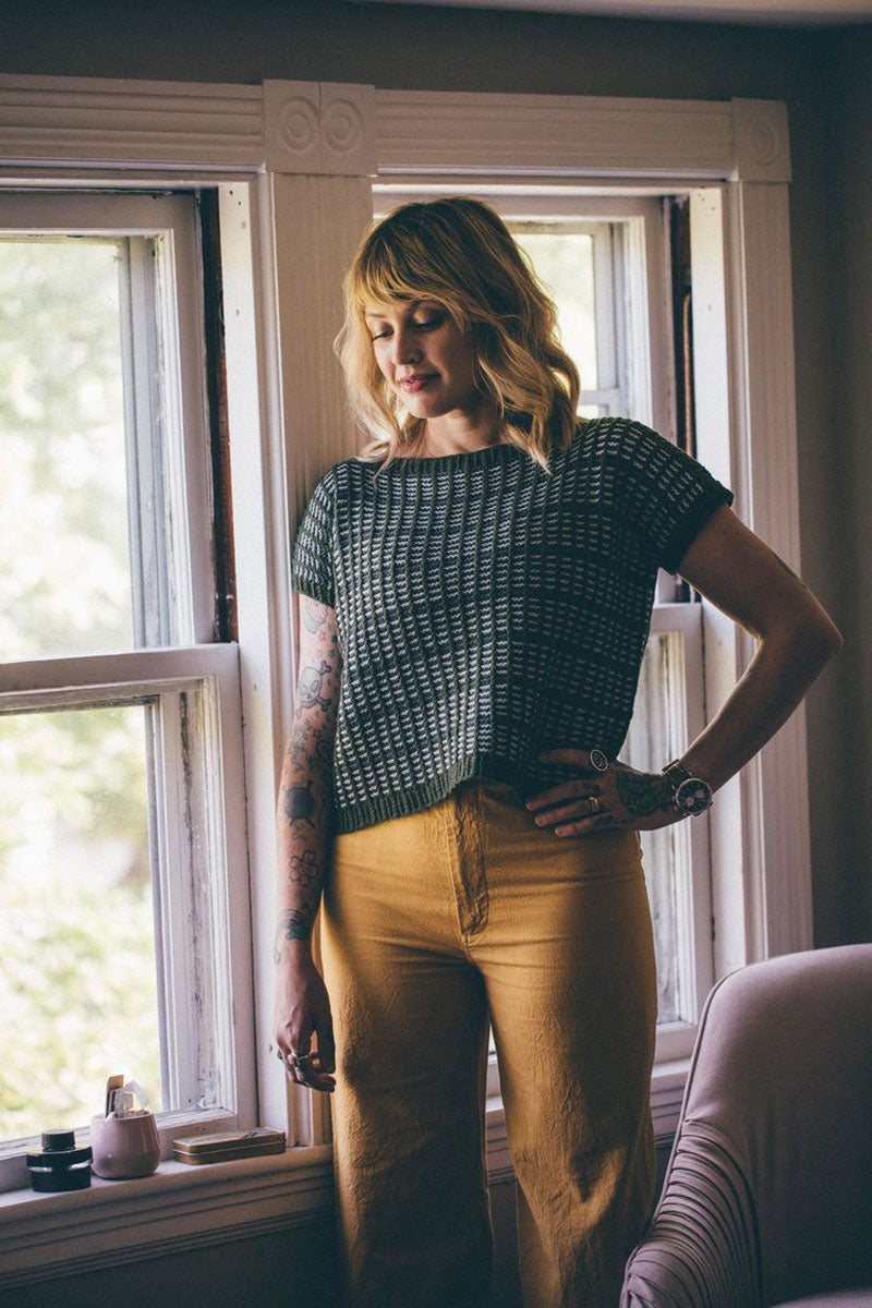 Andrea Mowry Drea Renee Knits Patterns - Stylish Vellichor Cropped Tee Knitting Pattern
