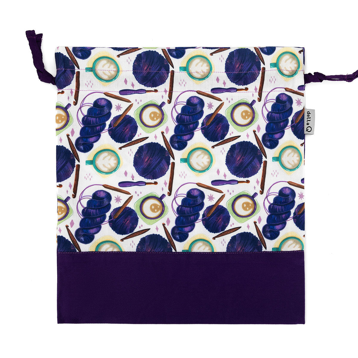 della Q Small Eden Project Bag 115-1 - Stunning Fabric Print Collection in Coffee and Yarn Green