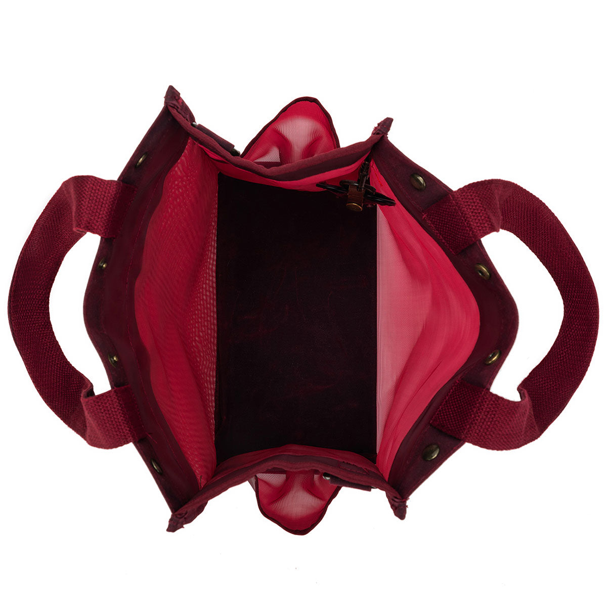 della Q Maker's Stylish Tall Mesh Tote - Red for Crafting Enthusiasts