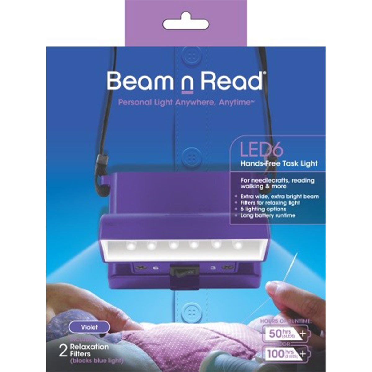Beam N' Read 6-LED Violet Neck Lights for Hands-Free Illumination