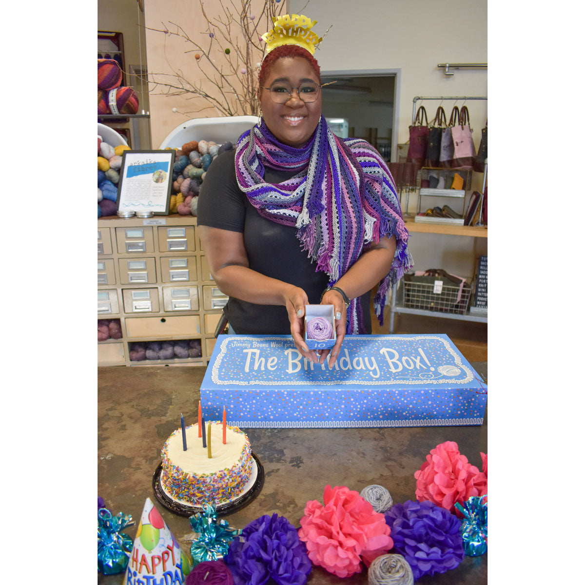 2023 Jimmy Beans Wool Exclusive Birthday Box Kits - Birthday Suit in Stunning Purples