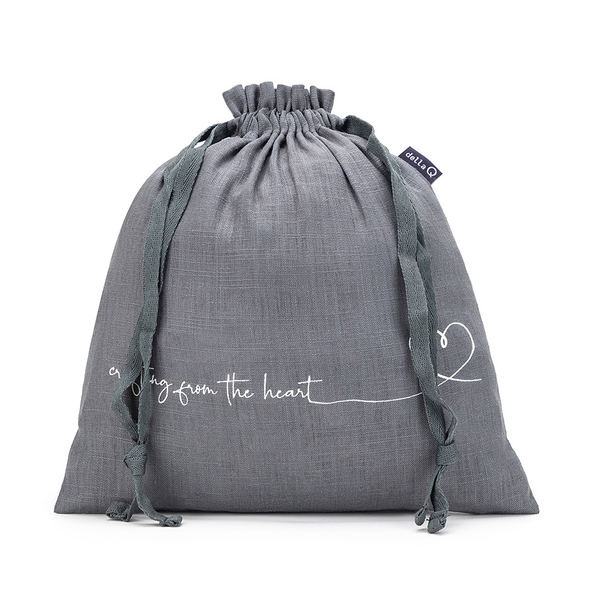 della Q Small Eden Project Bag - 115-1 - Linen Slate: Adorable Project Bag with Signature Prints