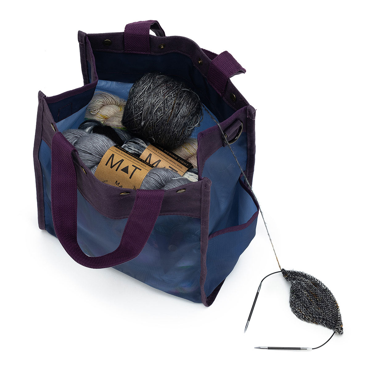 della Q Maker's Purple Tall Mesh Tote - Ideal for Crafting