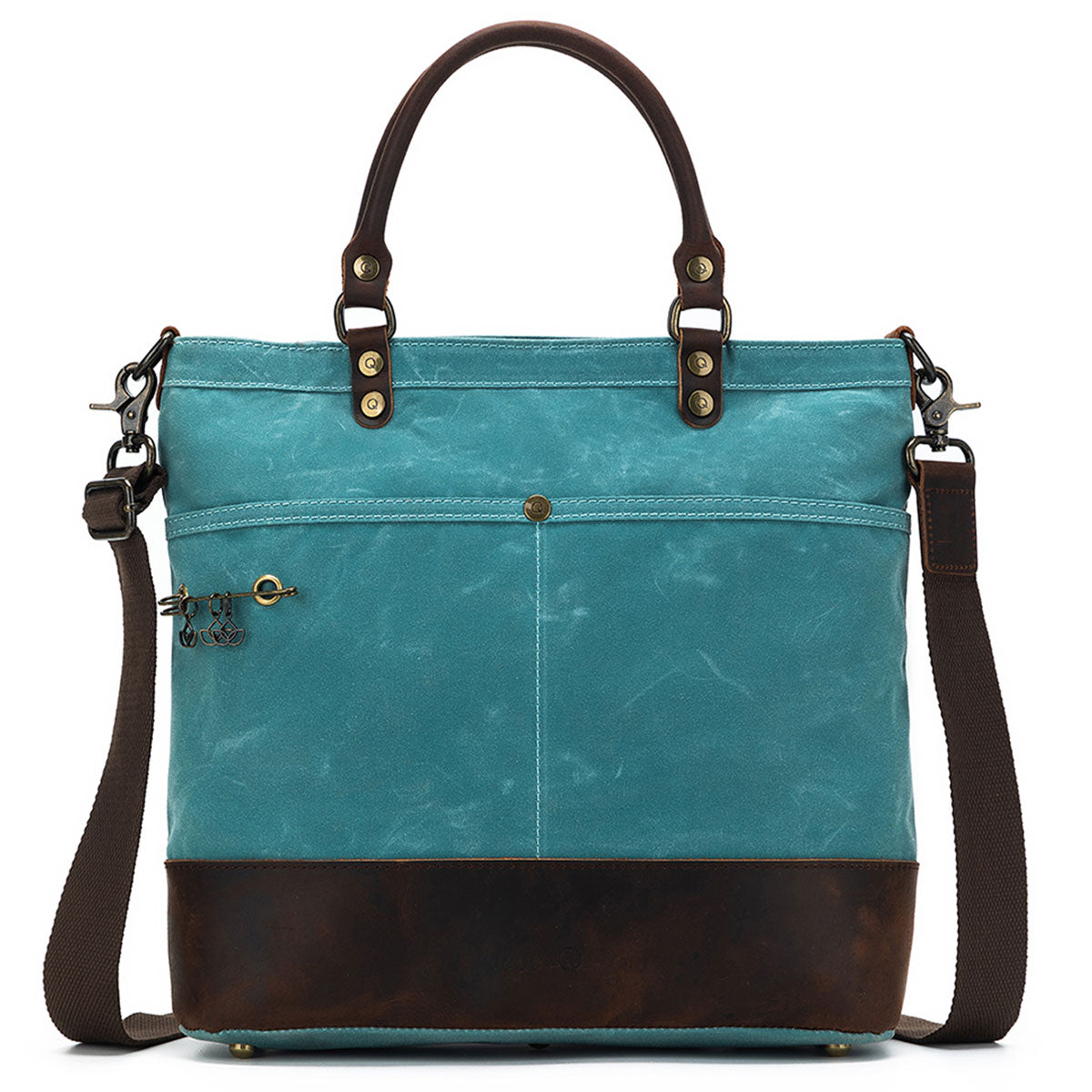 della Q Maker's Premium Canvas Tote in Teal for Knitters and Crocheters