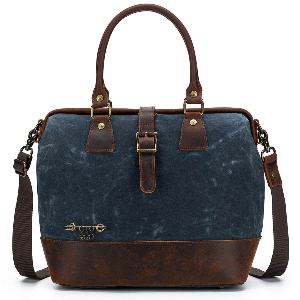 Della Q Maker's Stylish Canvas Satchel - Blue for Creative Makers