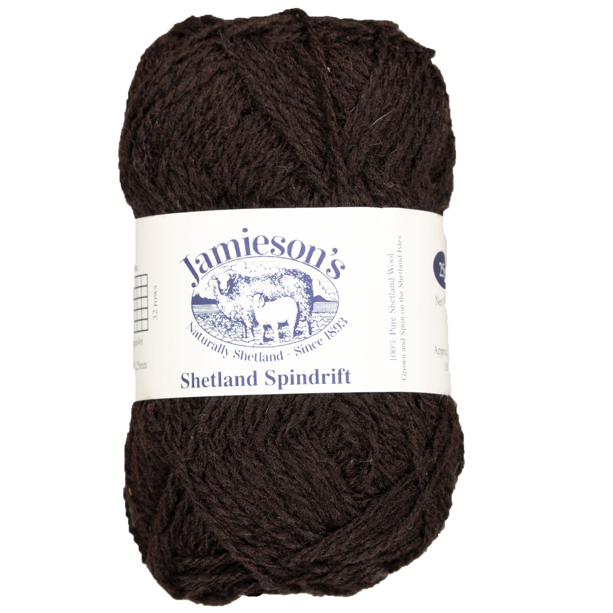 Jamieson's of Shetland Spindrift 2-Ply Yarn - 970 Espresso - Ideal for Colorwork