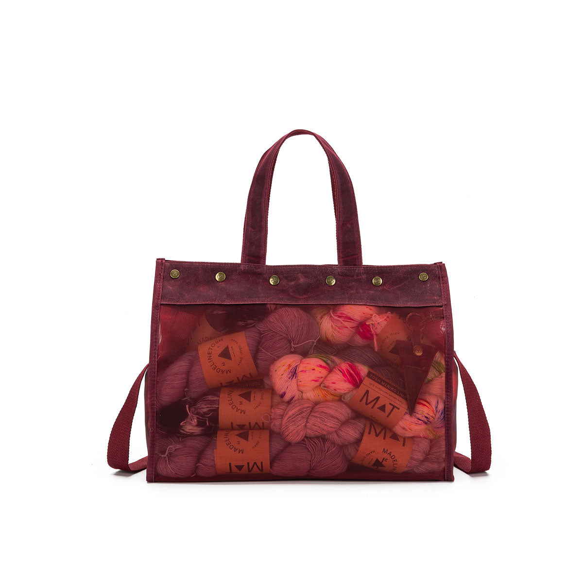 della Q Maker's Stylish Red Mesh Tote for Craft Enthusiasts
