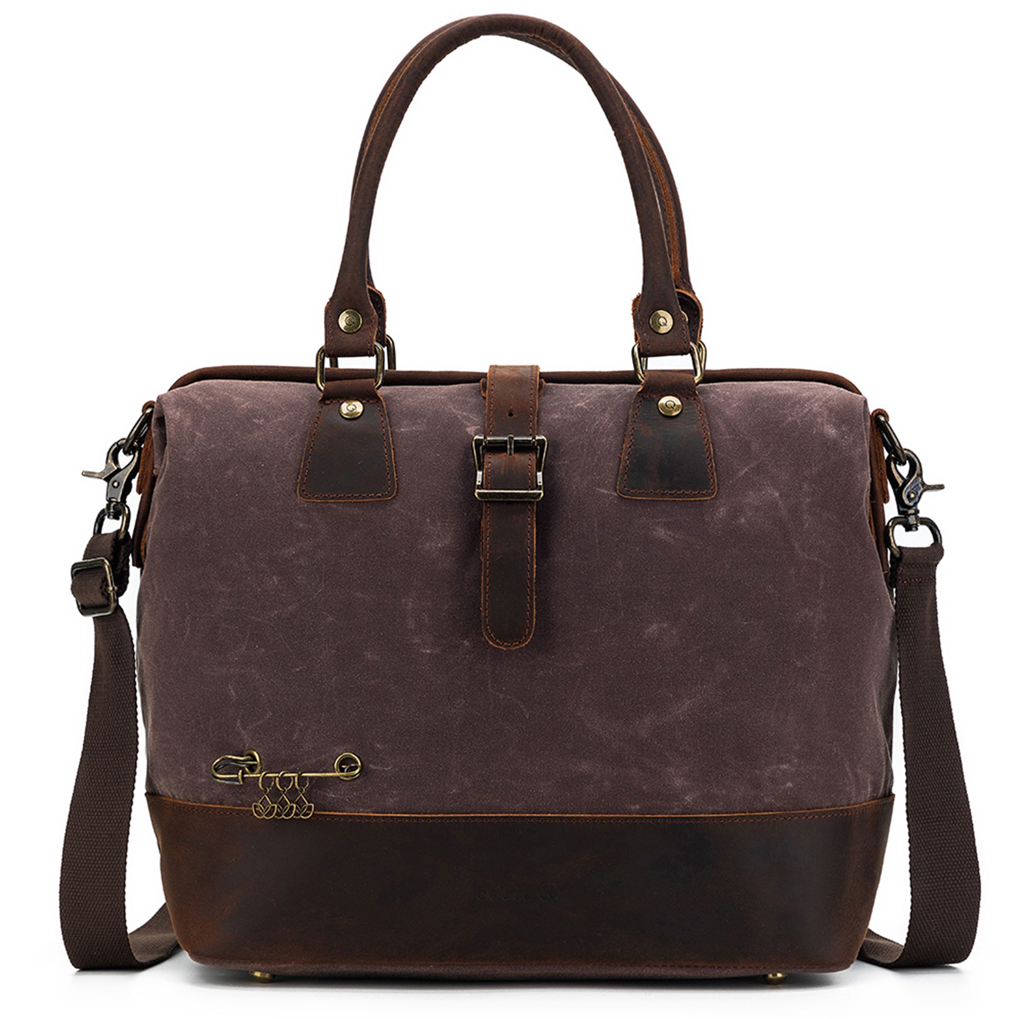 Della Q Maker's Chic Cocoa Canvas Satchel - Ideal for Crafters