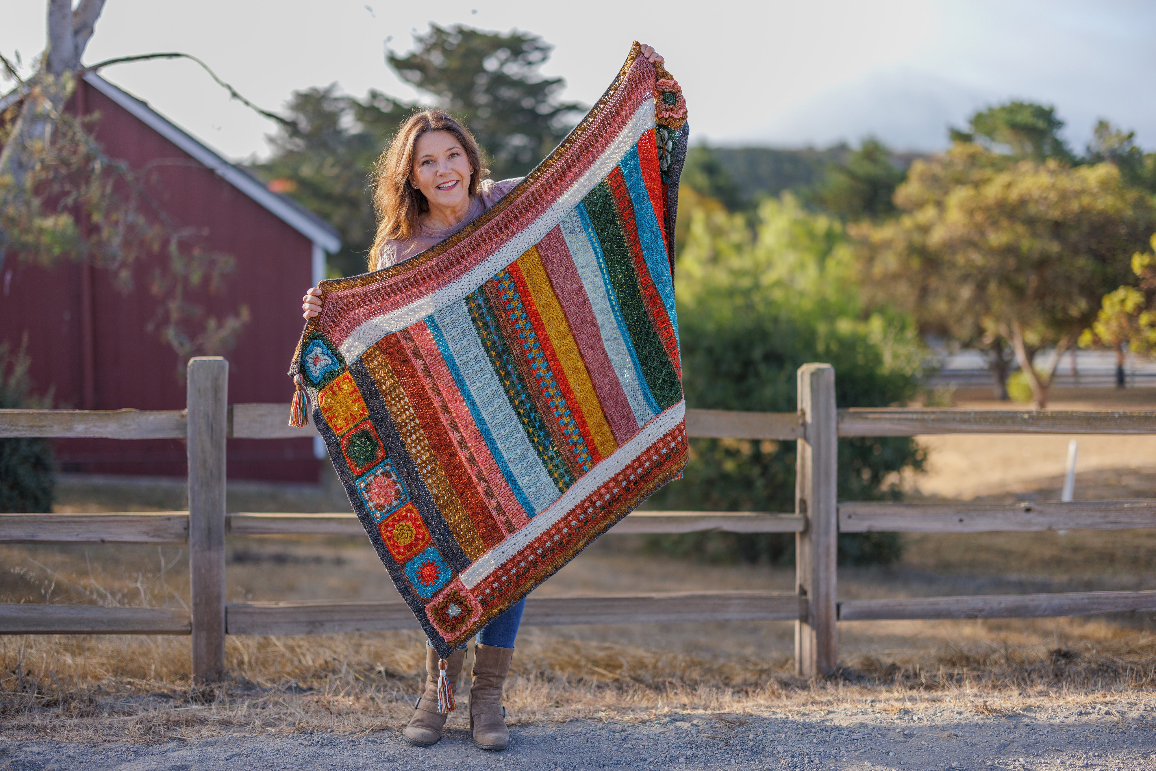 Jimmy Beans Wool 2025 Crochet Blanket Club Kits - Beanstalk Worsted - Trailblazer Colorway for Cozy Crochet Projects