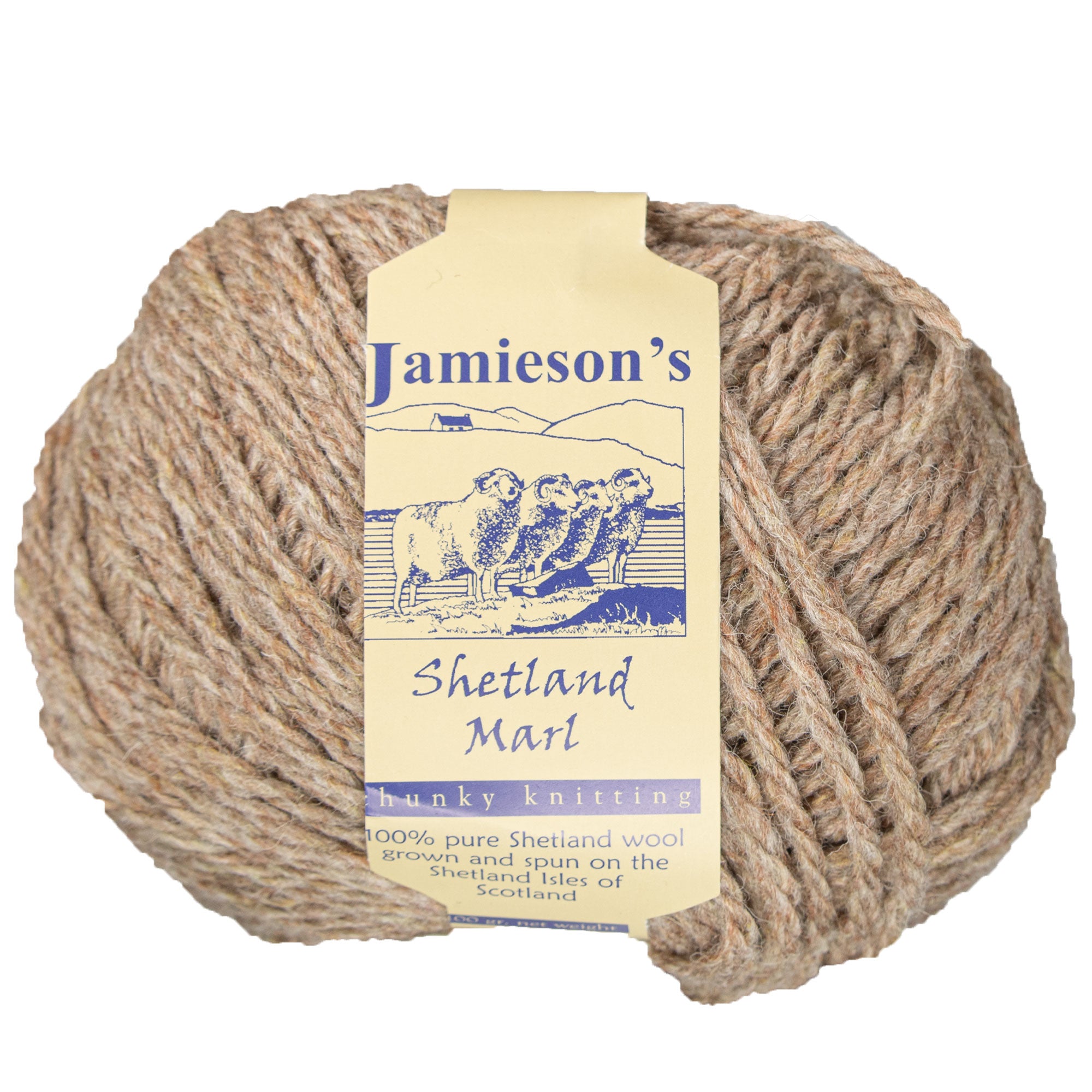 Jamieson's of Shetland Marl Chunky Yarn - 141 Camel - Ideal for Chunky Knit & Crochet