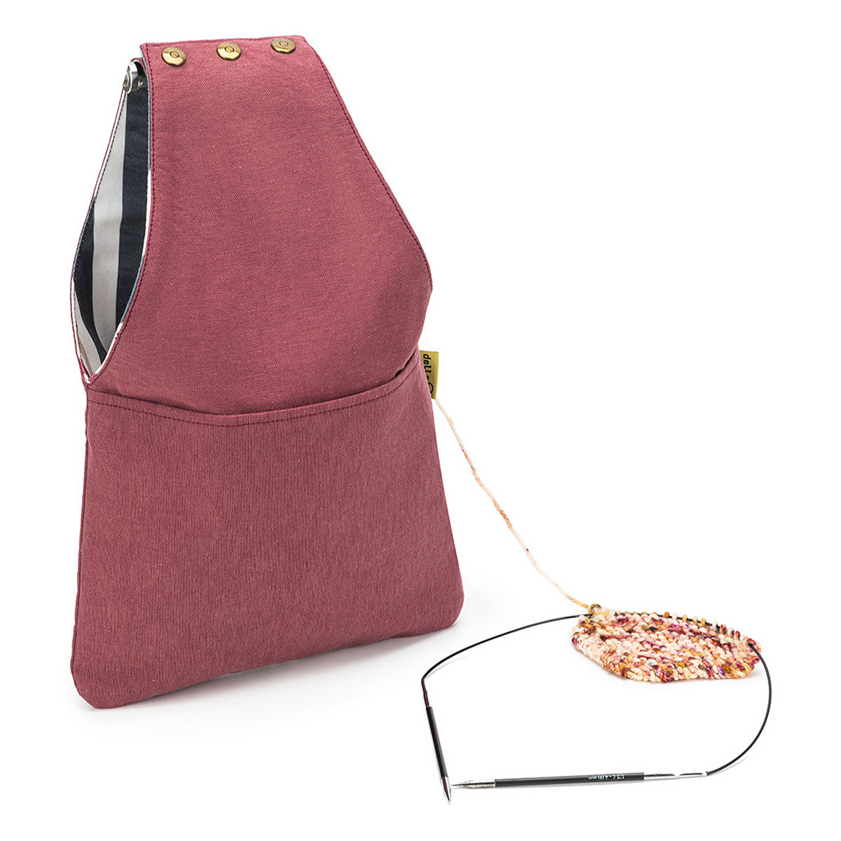 della Q Nora Lightweight Compact Linen - Slate Wrist Bag - 1300-1