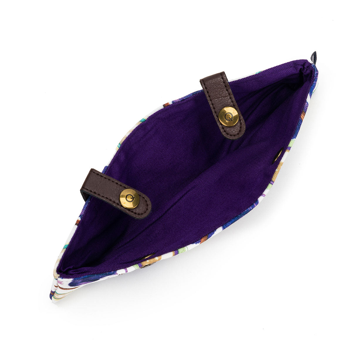 della Q Premium Sock Needle Keeper 1201-1 - Fabric Print Collection - Stunning Coffee and Yarn Purple